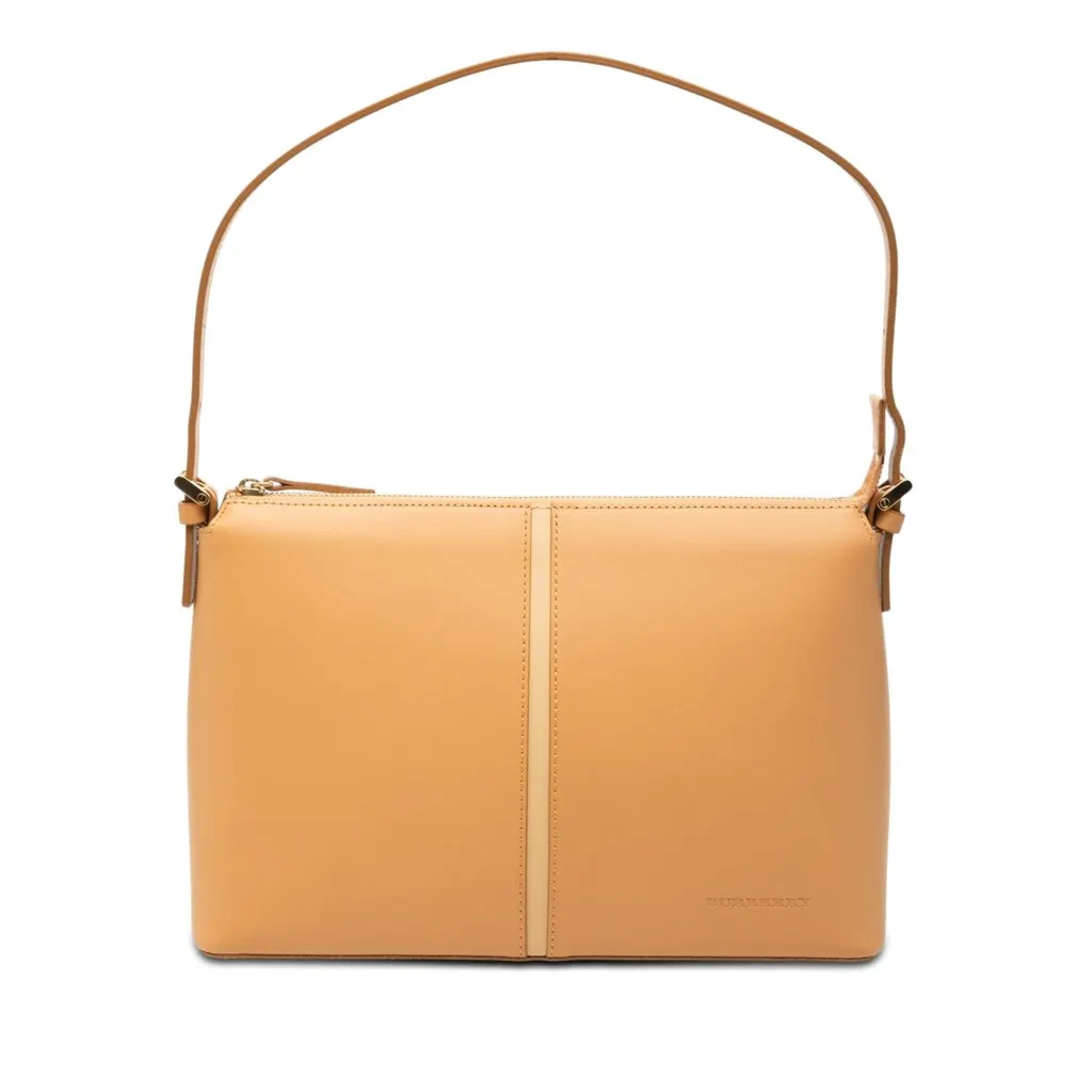 Burberry Leather Shoulder Bag Beige Leather Very good - Front View