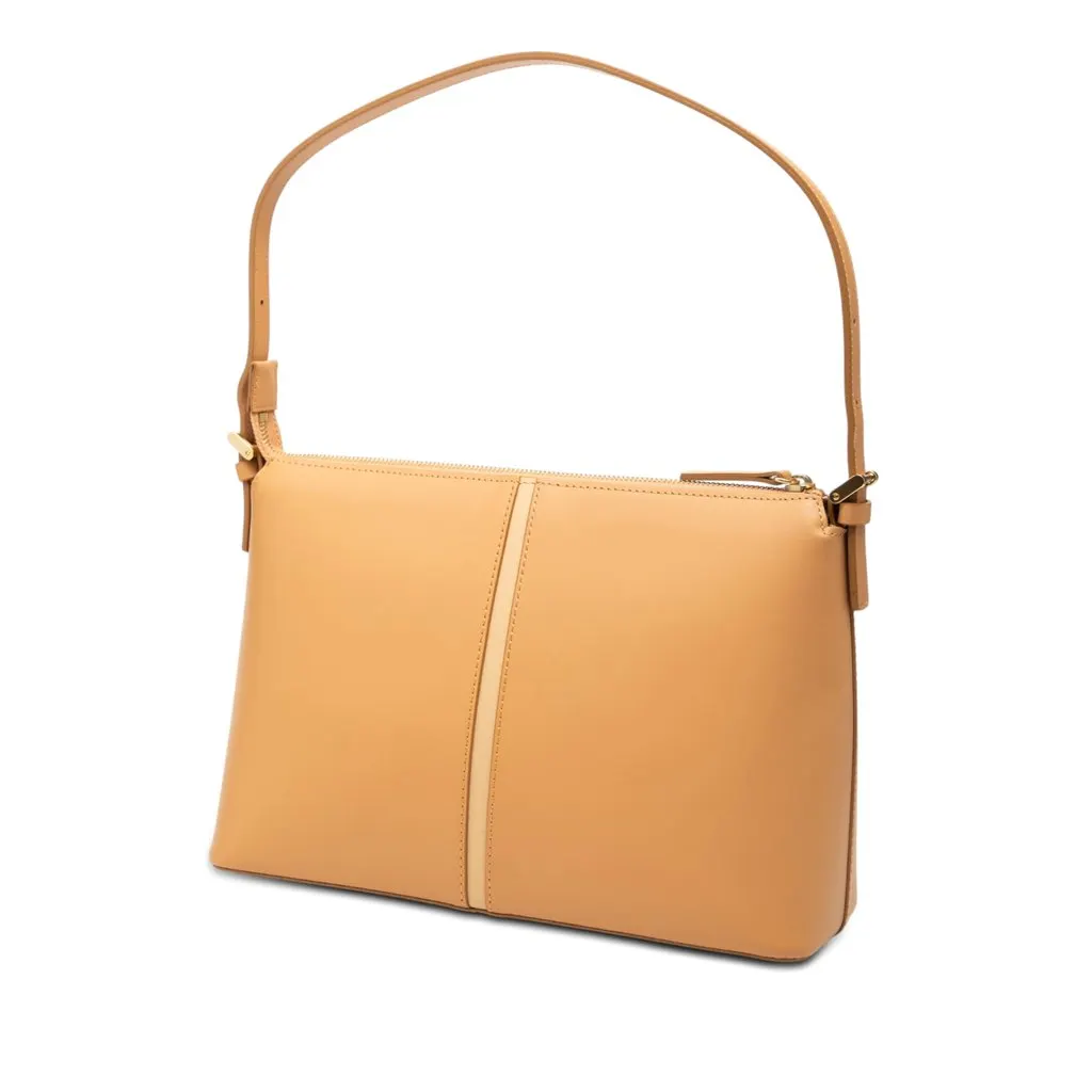 Burberry Leather Shoulder Bag Beige Leather Very good - Back View