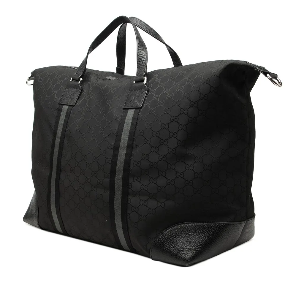 Gucci XL GG Nylon Web Duffle Bag Black Very good - Back View