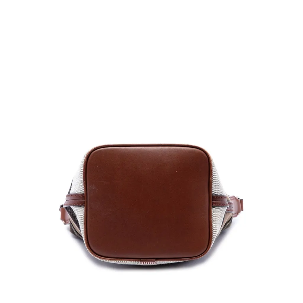 Burberry Mini Mega Check Canvas Camouflage Ashby Tassel Bucket Bag Brown Canvas Very good - Inside View