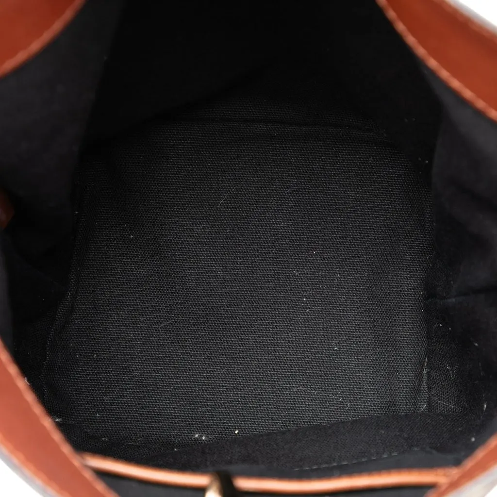 Burberry Mini Mega Check Canvas Camouflage Ashby Tassel Bucket Bag Brown Canvas Very good - Model View