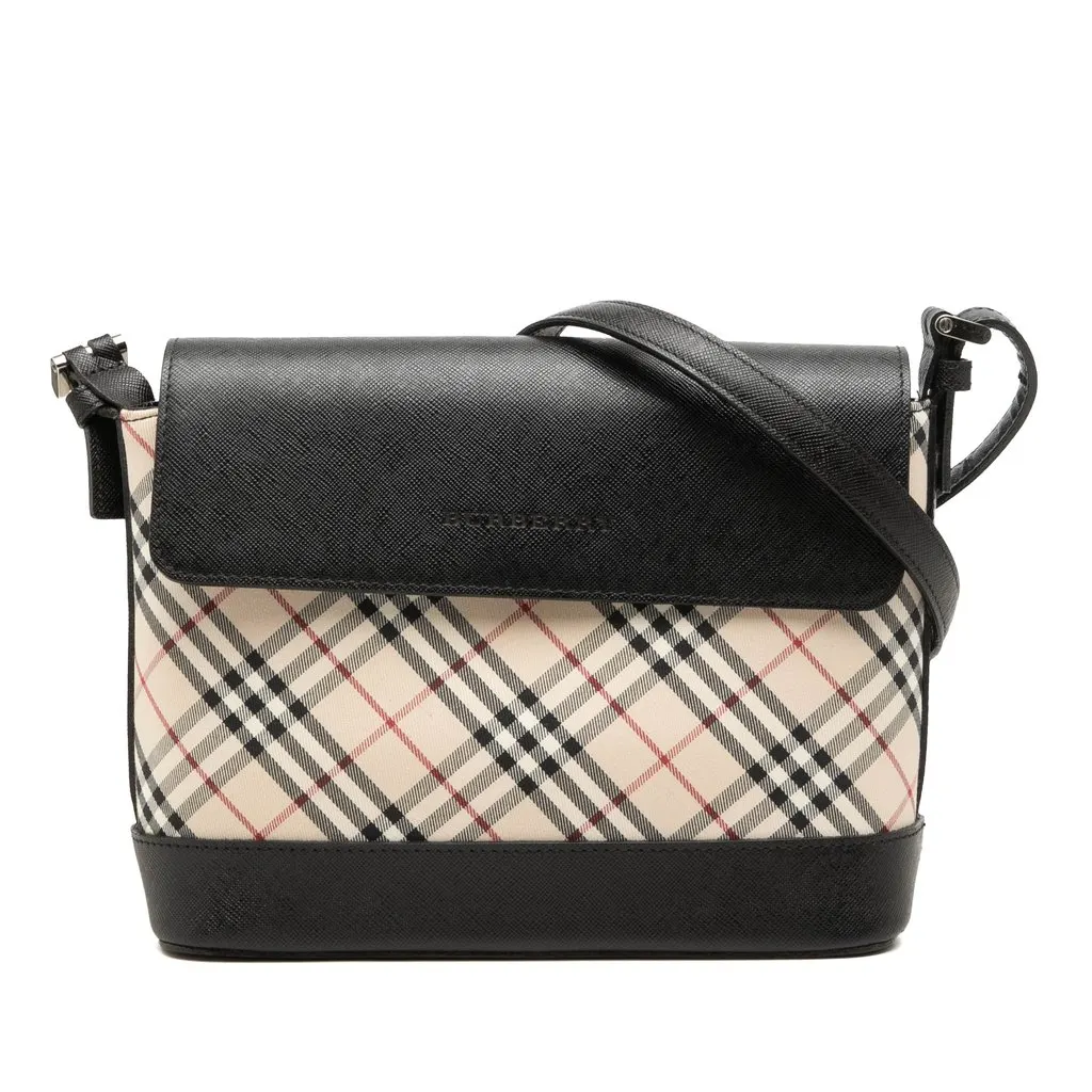 Burberry Nova Check Canvas Crossbody Beige Very good - Front View