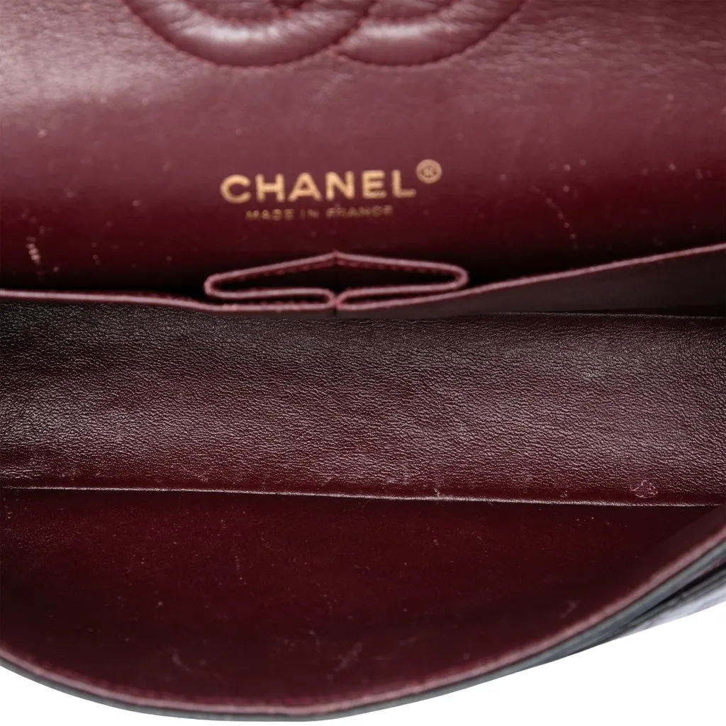 Chanel Medium Classic Lambskin Double Flap Black Leather Very good - Model View