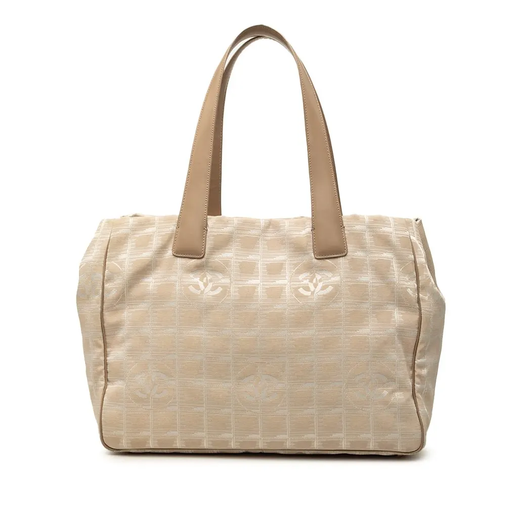 Chanel New Travel Line Nylon Tote Beige Polyamide Good - Front View