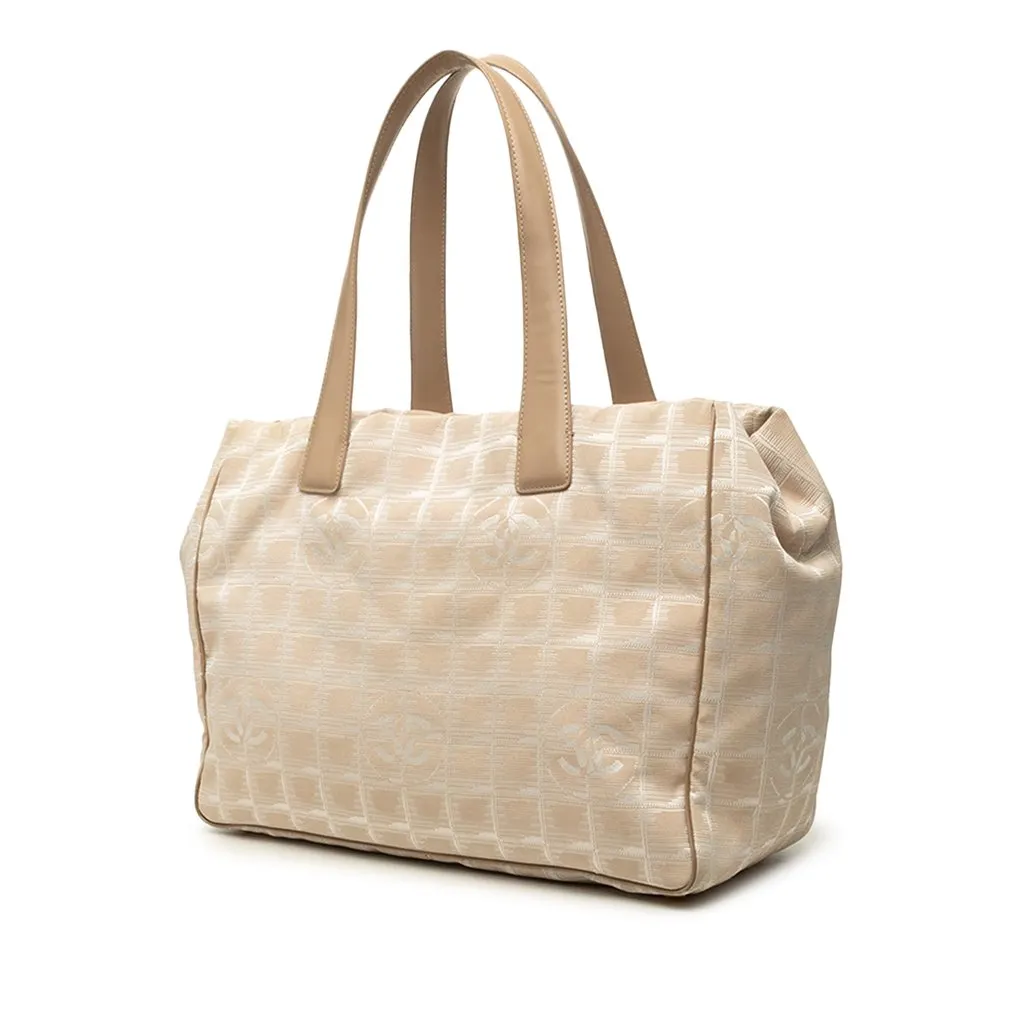Chanel New Travel Line Nylon Tote Beige Polyamide Good - Back View