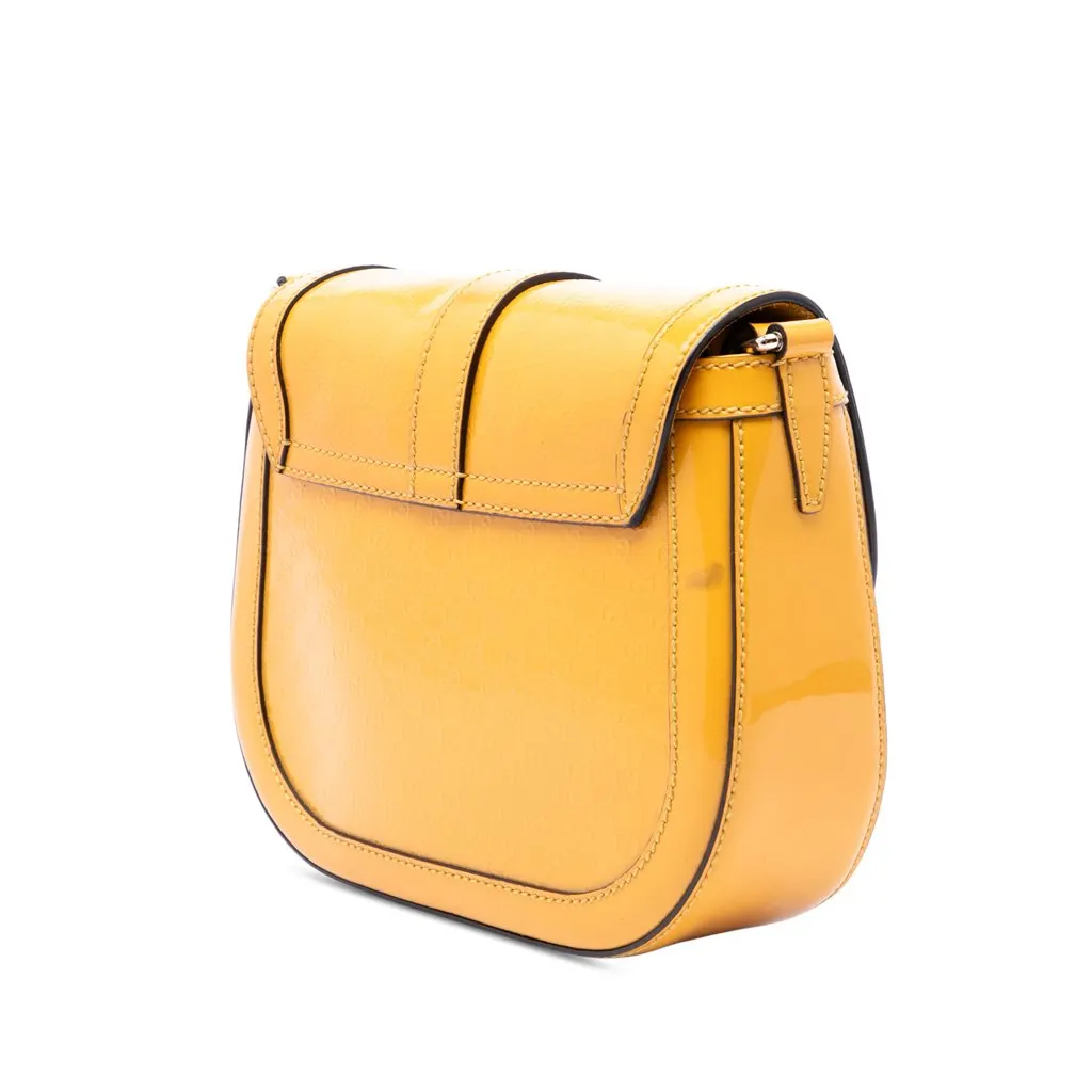 Gucci Small Microguccissima Patent Stirrup Crossbody Yellow Leather Very good - Back View
