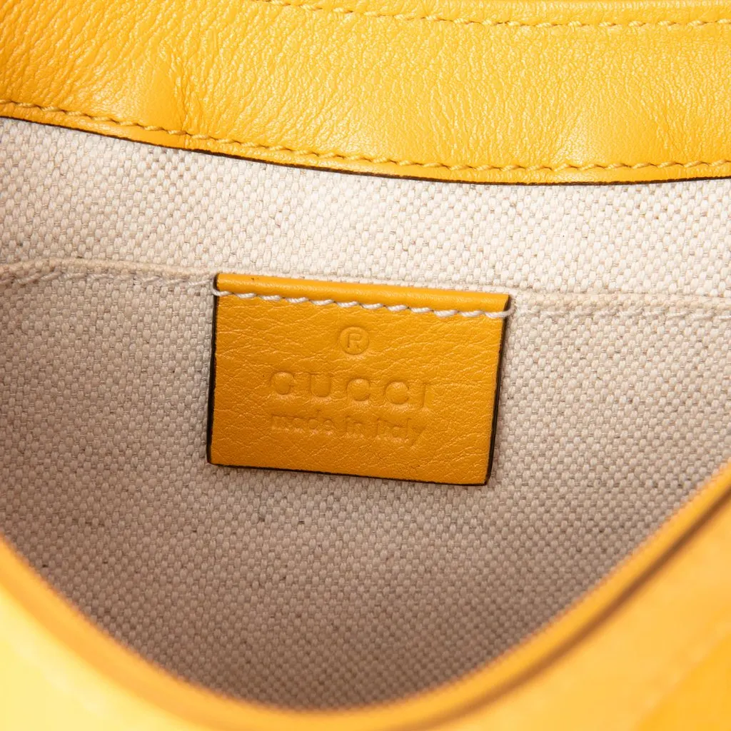 Gucci Small Microguccissima Patent Stirrup Crossbody Yellow Leather Very good - Box View