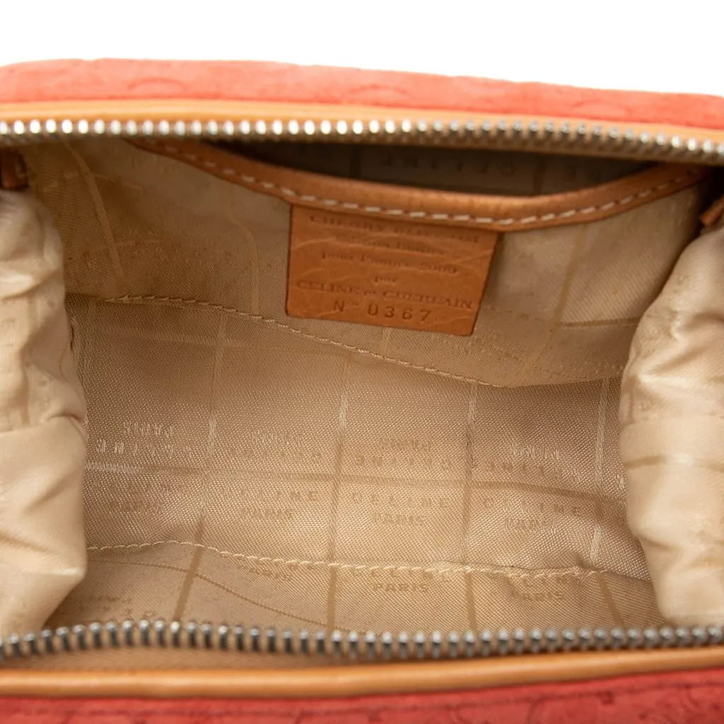 Celine C Macadam Suede Pouch Orange Leather Very good - Model View