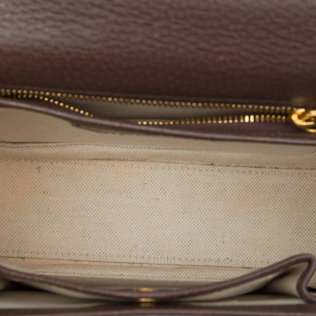 Gucci Small Jumbo GG Canvas Web Bamboo 1947 Top Handle Bag Beige Canvas Good - Model View
