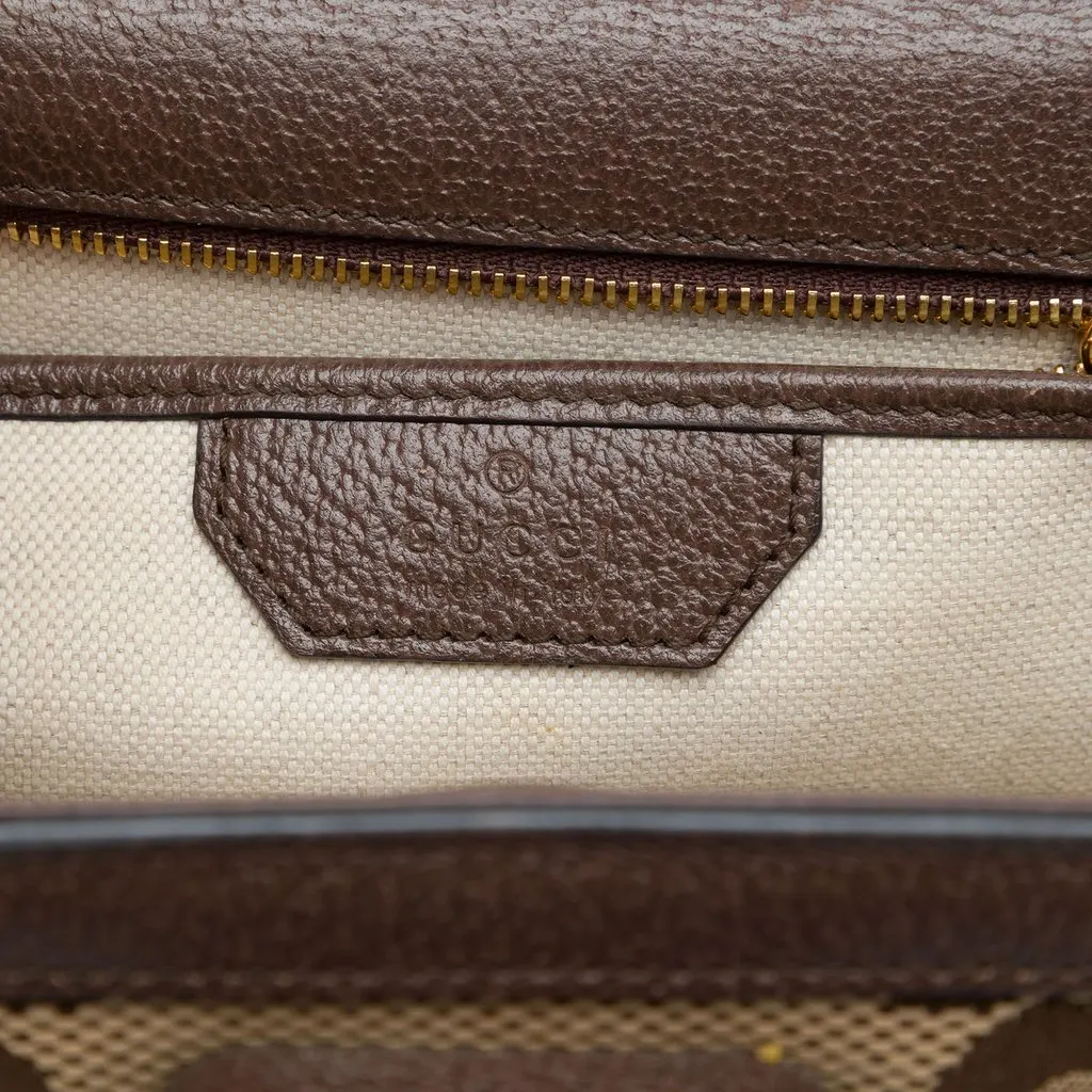 Gucci Small Jumbo GG Canvas Web Bamboo 1947 Top Handle Bag Beige Canvas Good - Box View