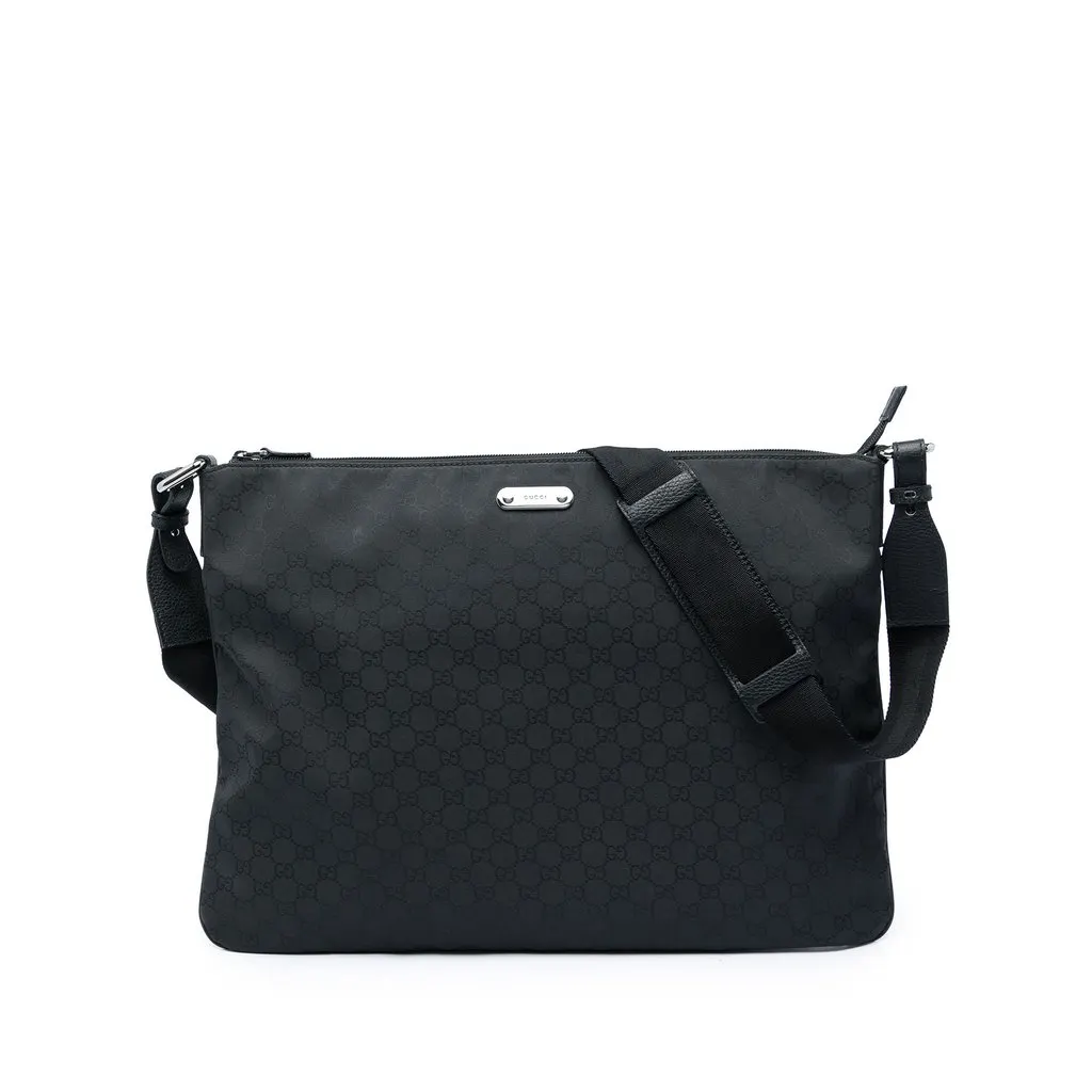 Gucci GG Nylon Crossbody Black Polyamide Very good - Front View