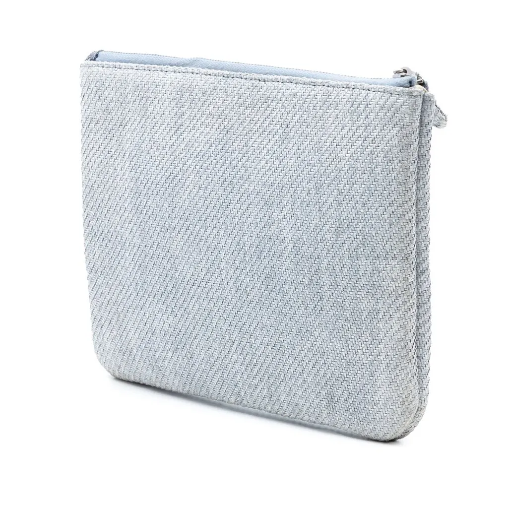 Chanel Small Denim Deauville O Case Clutch Blue Very good - Back View