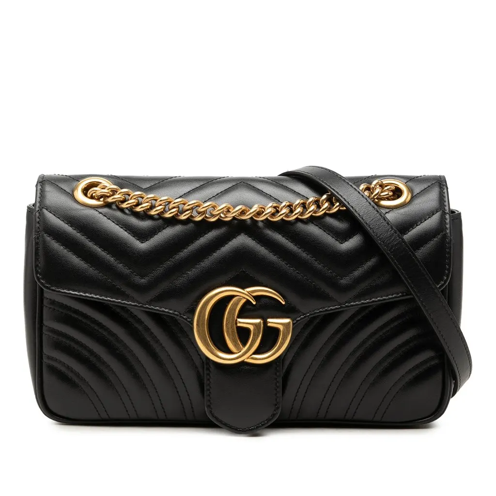 Gucci متوسطة GG مارمونت Matelasse جلد العجل كتف حقيبة