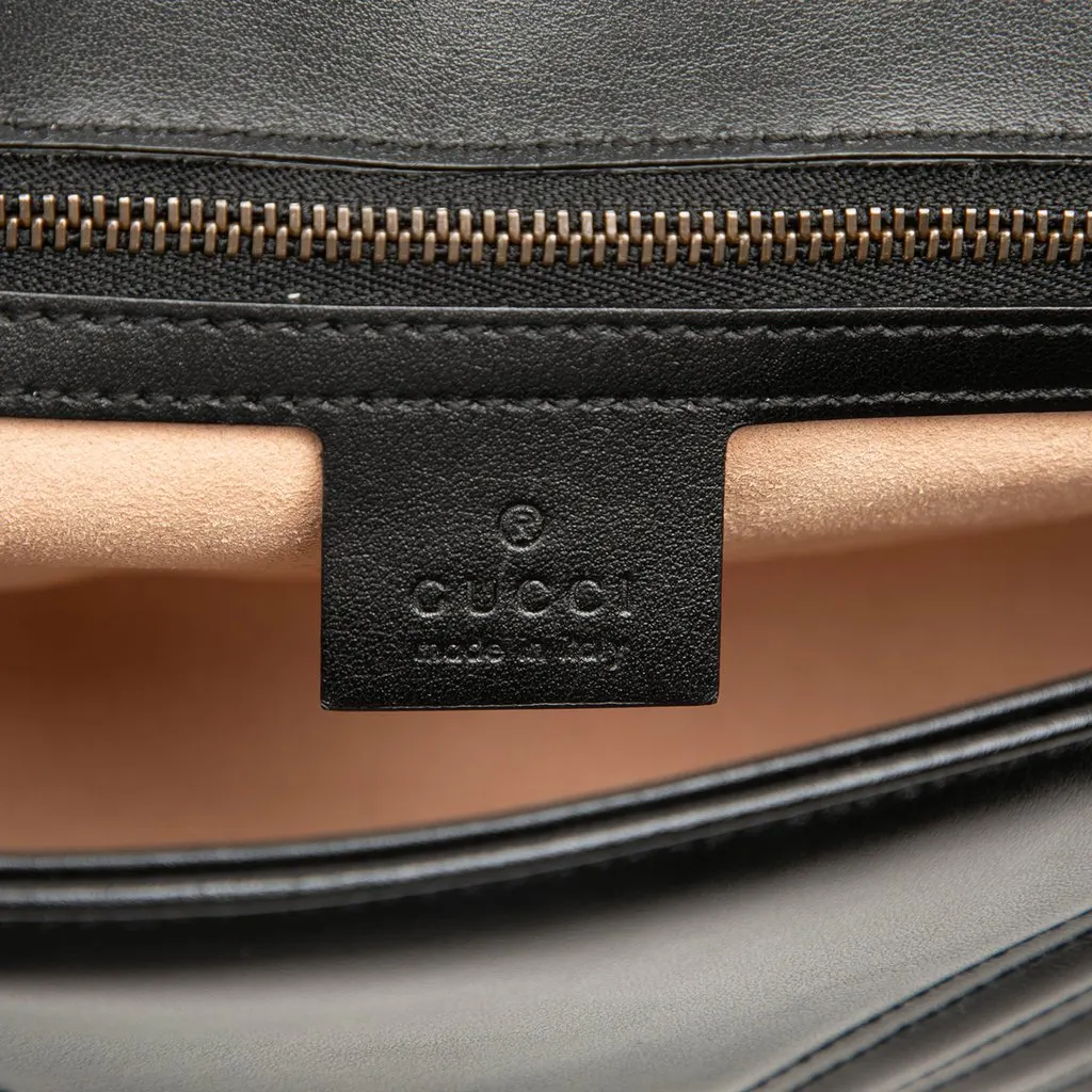Gucci Medium GG Marmont Matelasse Calfskin Shoulder Bag Black Leather Very good - Box View
