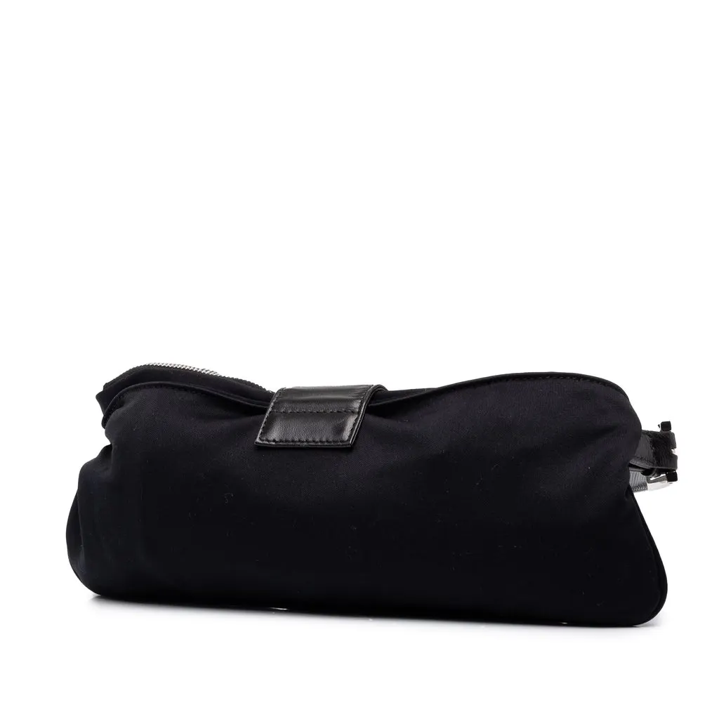 Fendi Jersey Baguette Crossbody Black Cotton Good - Back View