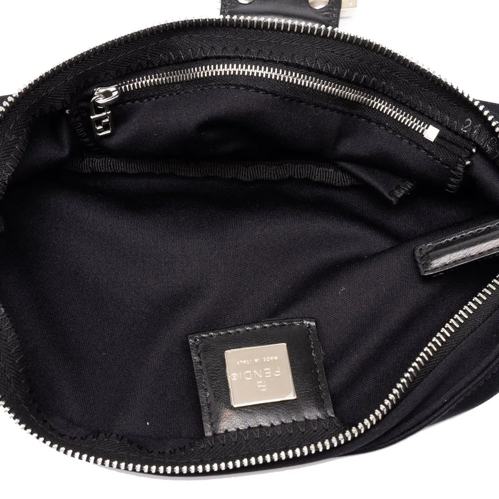 Fendi Jersey Baguette Crossbody Black Cotton Good - Model View