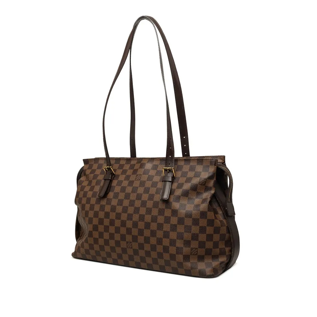 Louis Vuitton Damier Ebene Chelsea Brown Canvas Good - Back View