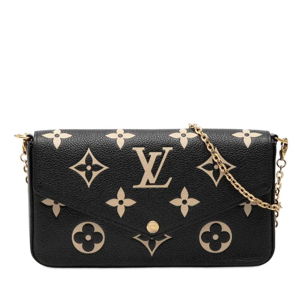 Louis Vuitton Bicolor Monogram Empreinte Pochette Felicie Black Leather Very good - Front View