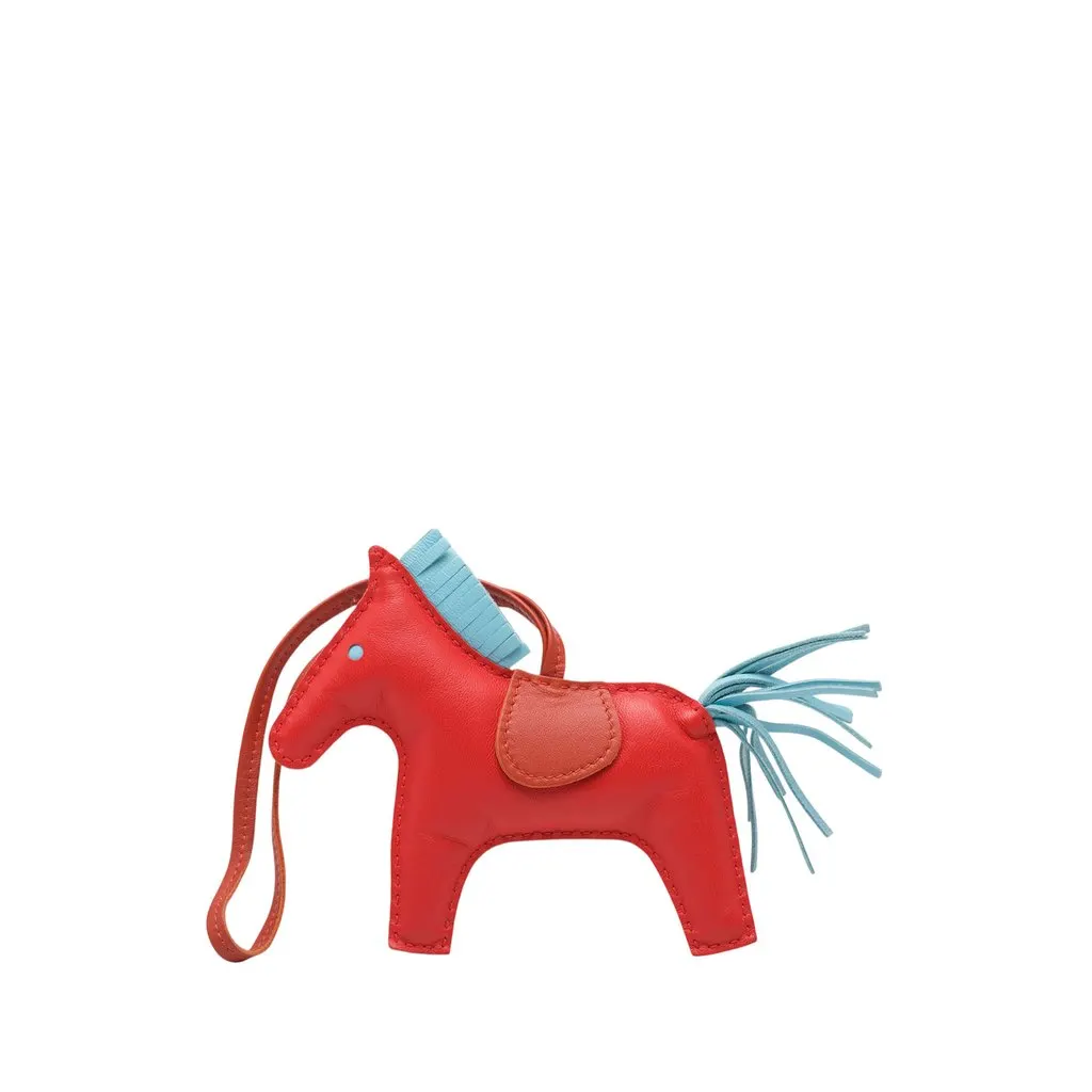 Hermès Milo Lambskin Grigri Rodeo Bag Charm MM Red Leather Very good - Front View