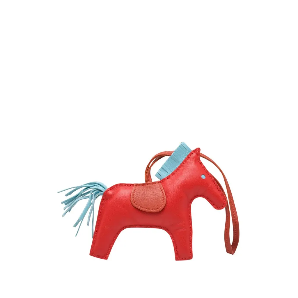 Hermès Milo Lambskin Grigri Rodeo Bag Charm MM Red Leather Very good - Back View