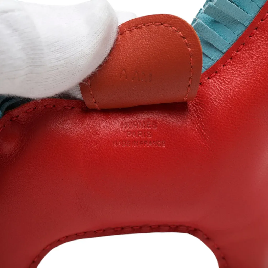 Hermès Milo Lambskin Grigri Rodeo Bag Charm MM Red Leather Very good - Model View