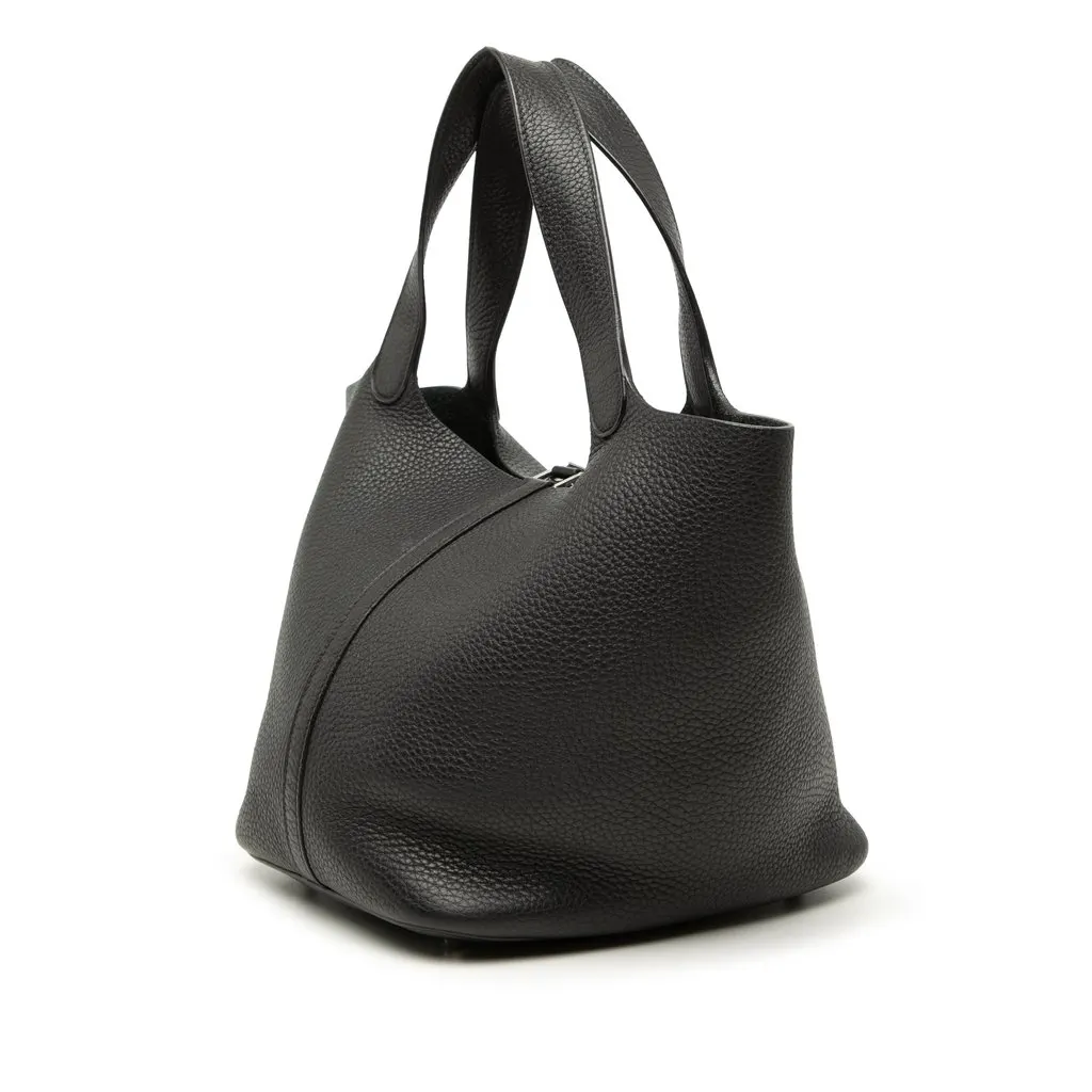 Hermès Clemence Picotin Lock 22 Black Leather Very good - Back View