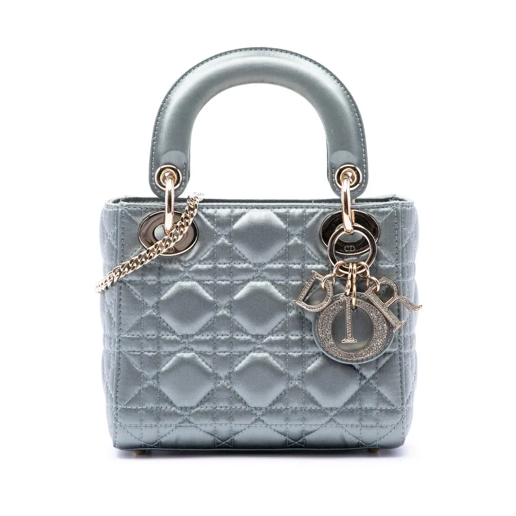 Dior Mini Satin Cannage Swarovski Crystal Lady Dior