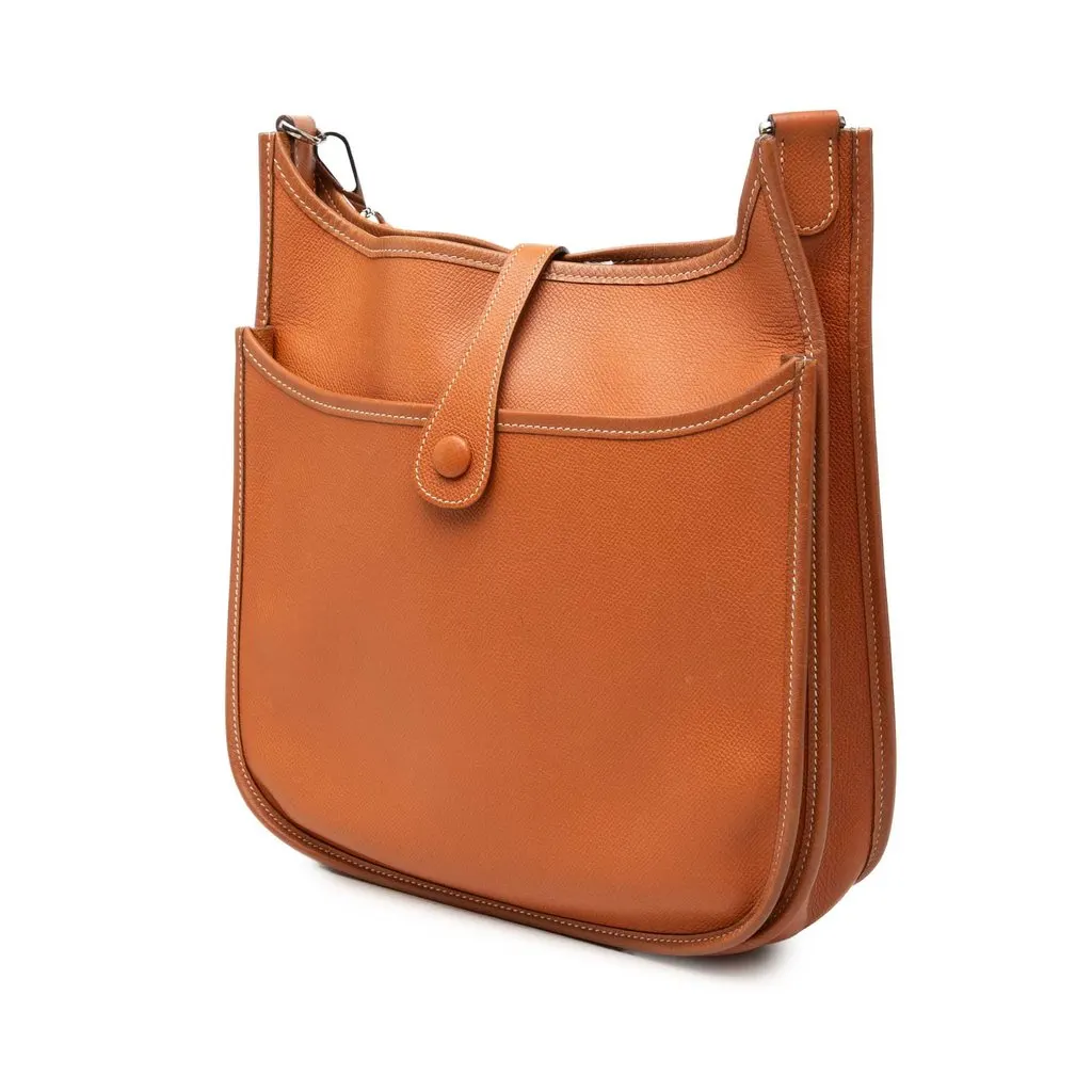 Hermès Clemence Evelyn II PM Brown Leather Very good - Back View