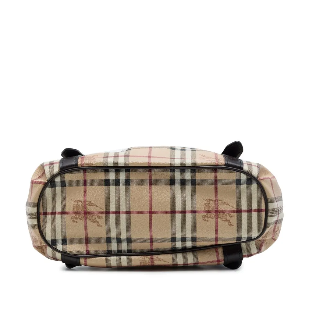 Burberry Small Haymarket Check Coated Canvas Northfield Satchel Beige Very good - Inside View