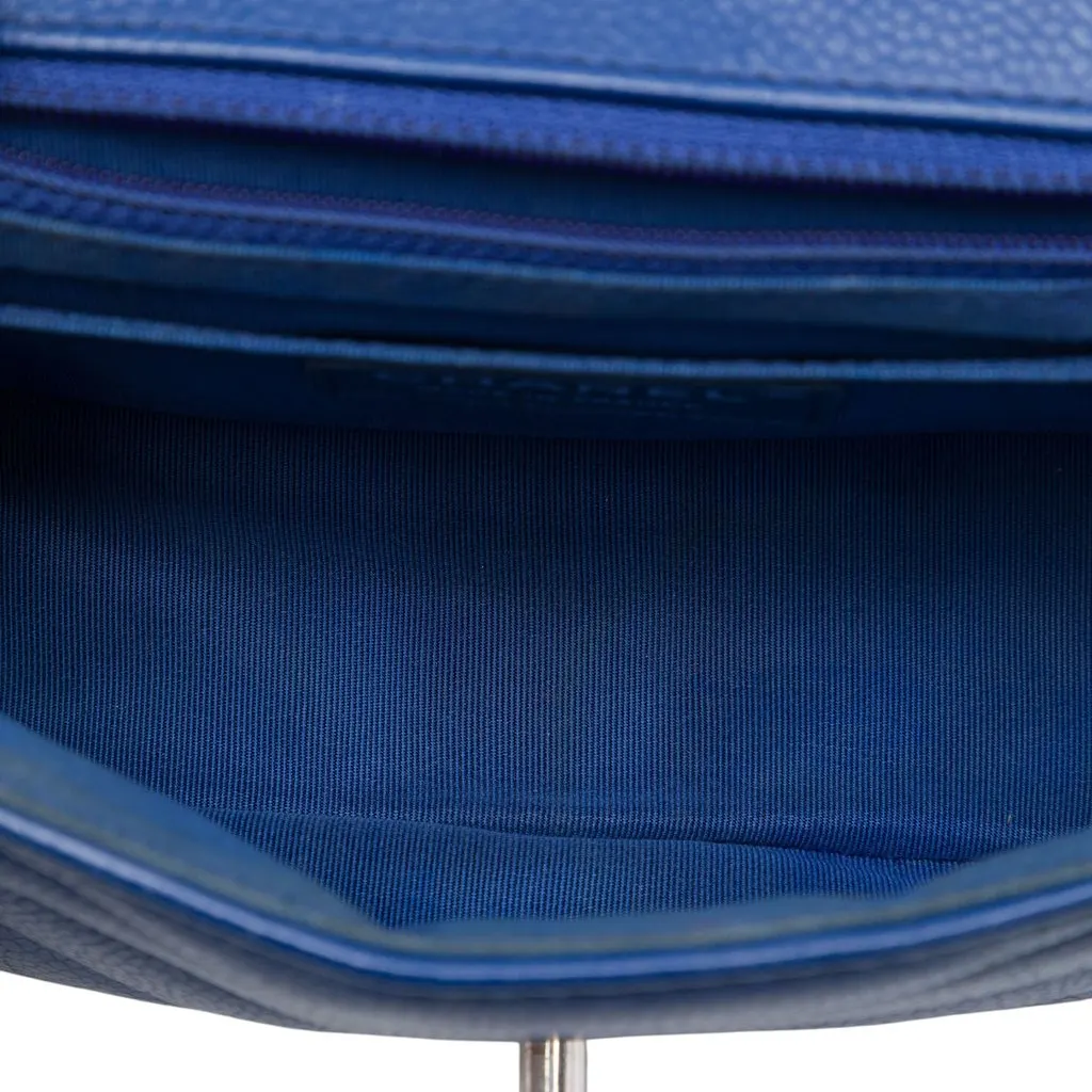 Chanel Mini Caviar Chevron Data Center Envelope Flap Blue Leather Very good - Model View