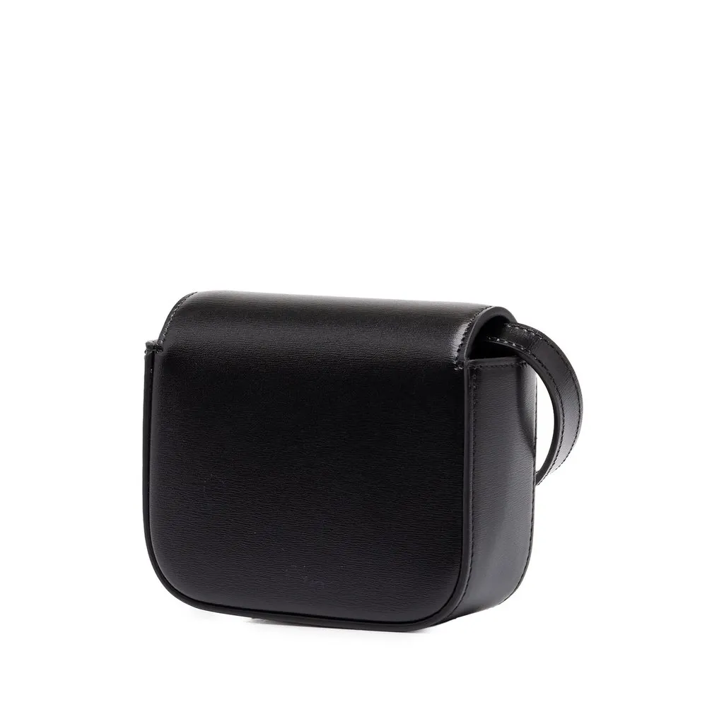 Celine Mini Shiny Calfskin Triomphe Crossbody Black Leather Very good - Back View