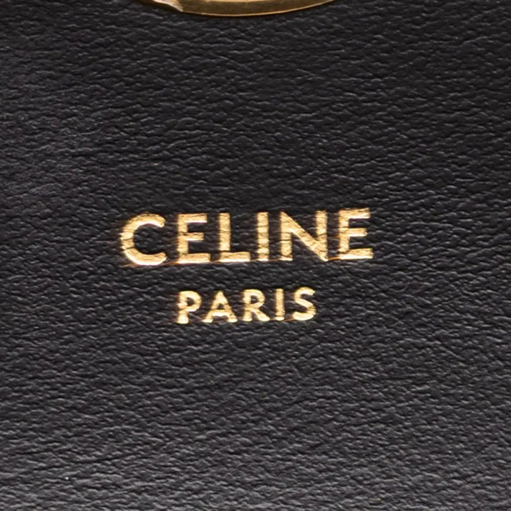 Celine Mini Shiny Calfskin Triomphe Crossbody Black Leather Very good - Box View