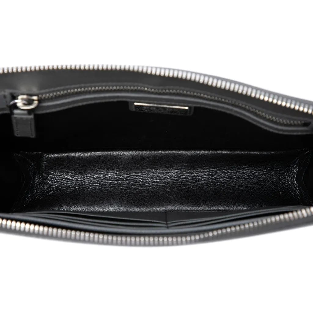 Prada Saffiano Cruise Ship Voyage Clutch Blue Leather Very good - Model View
