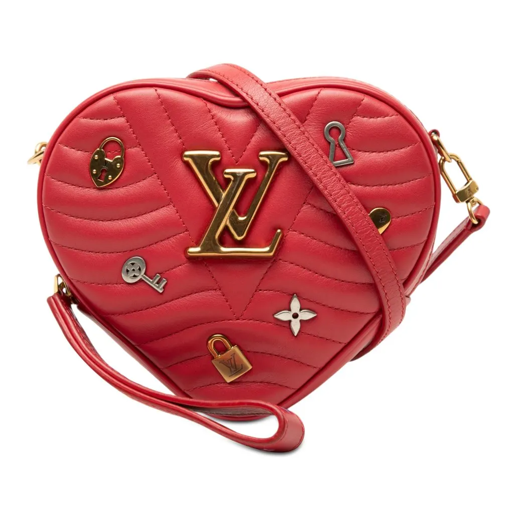 Louis Vuitton Calfskin Embellished New Wave Love Lock Crossbody Red Leather Very good - Front View