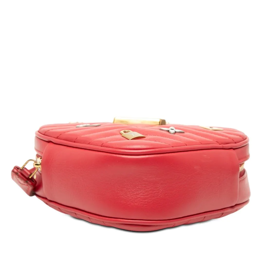 Louis Vuitton Calfskin Embellished New Wave Love Lock Crossbody Red Leather Very good - Inside View