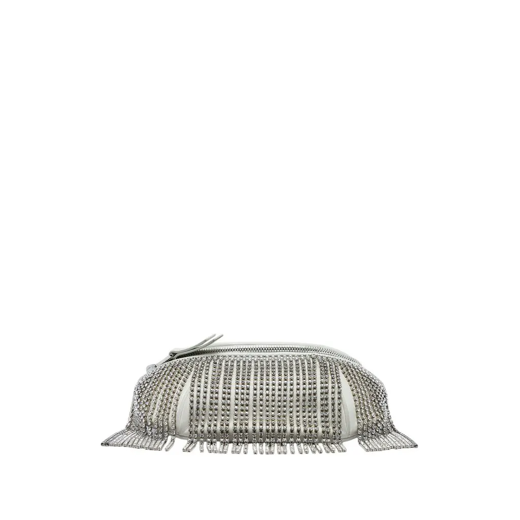 Miu Miu Nappa Crystal Fringe Convertible Belt Bag White Leather Very good - Inside View