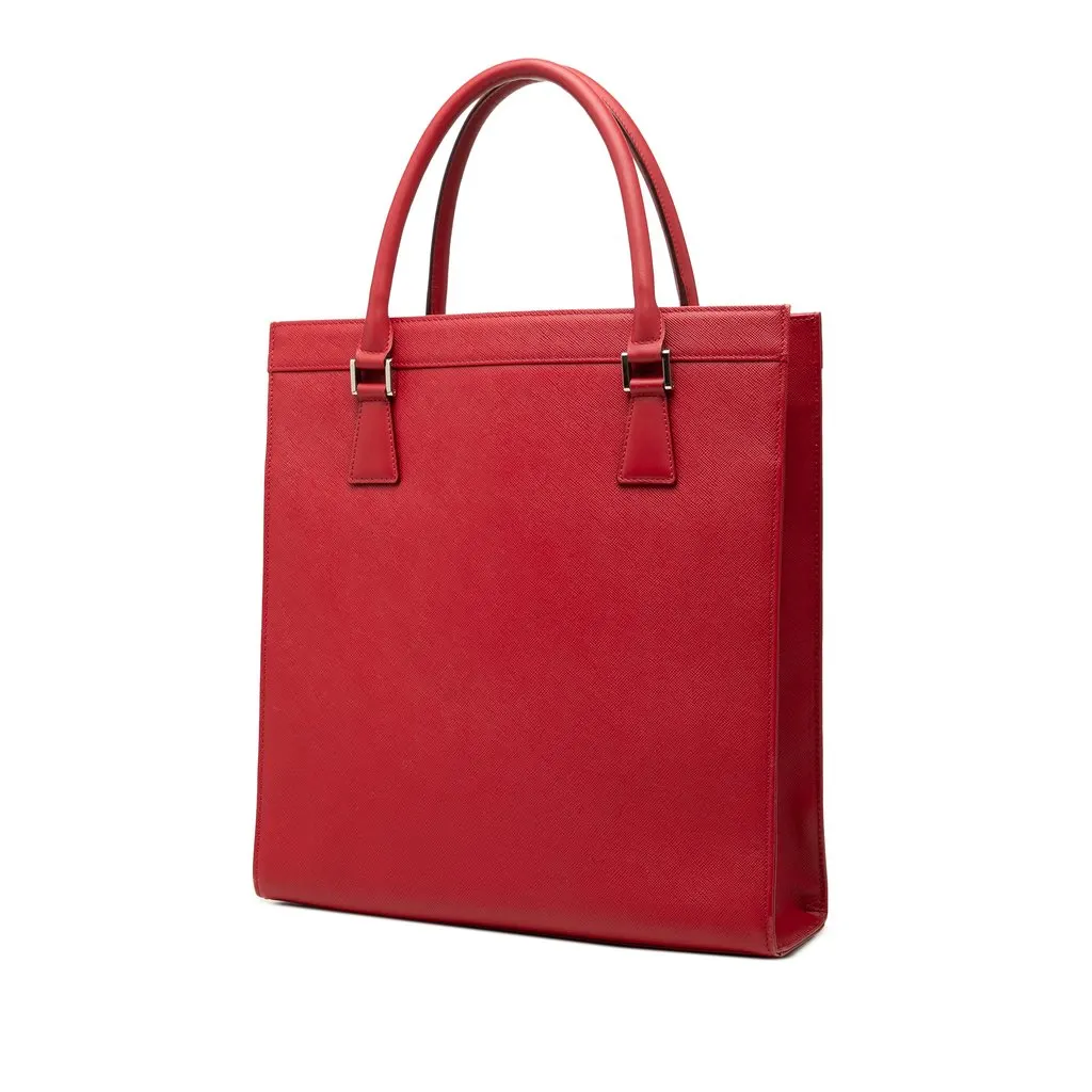 Burberry Leather Tote Red Leather Very good - Back View