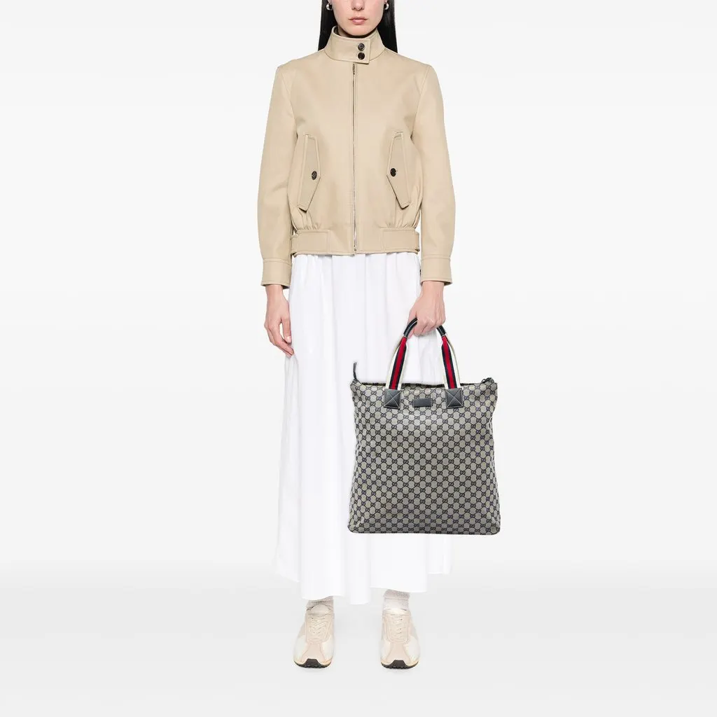 Gucci GG Canvas Web Vertical Tote Beige Very good - Box View
