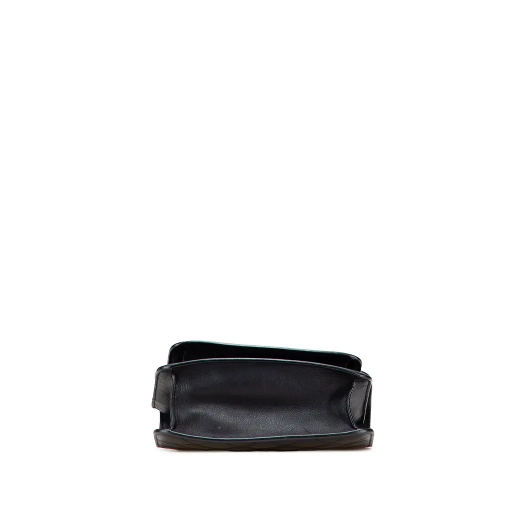 Chanel Small Quilted Goatskin CC Box Flap Black Leather Very good - Inside View