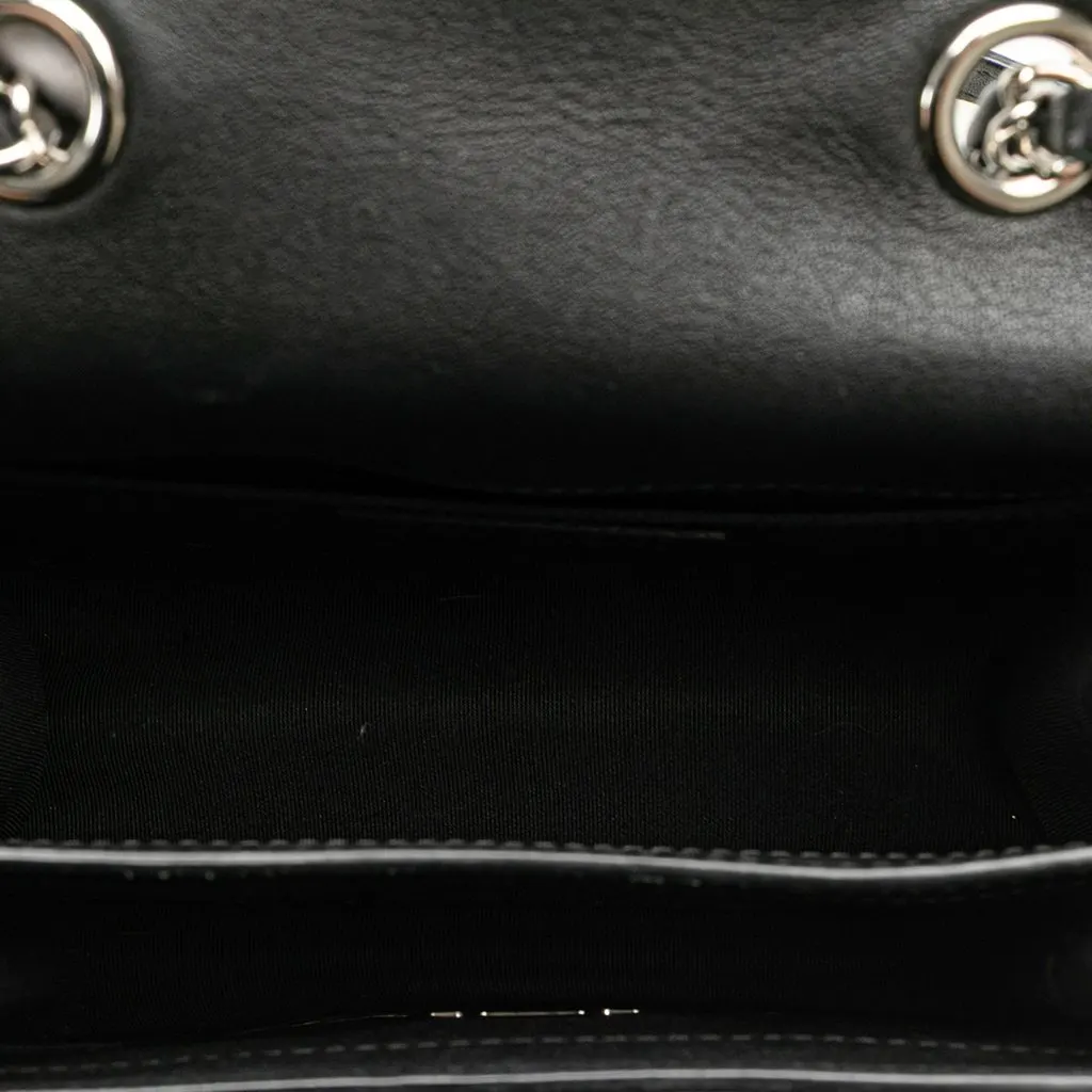 Chanel Small Quilted Goatskin CC Box Flap Black Leather Very good - Model View