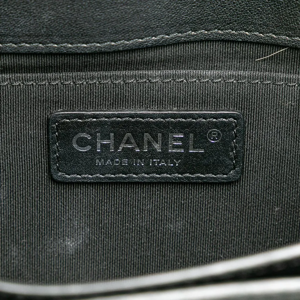 Chanel Small Quilted Goatskin CC Box Flap Black Leather Very good - Box View