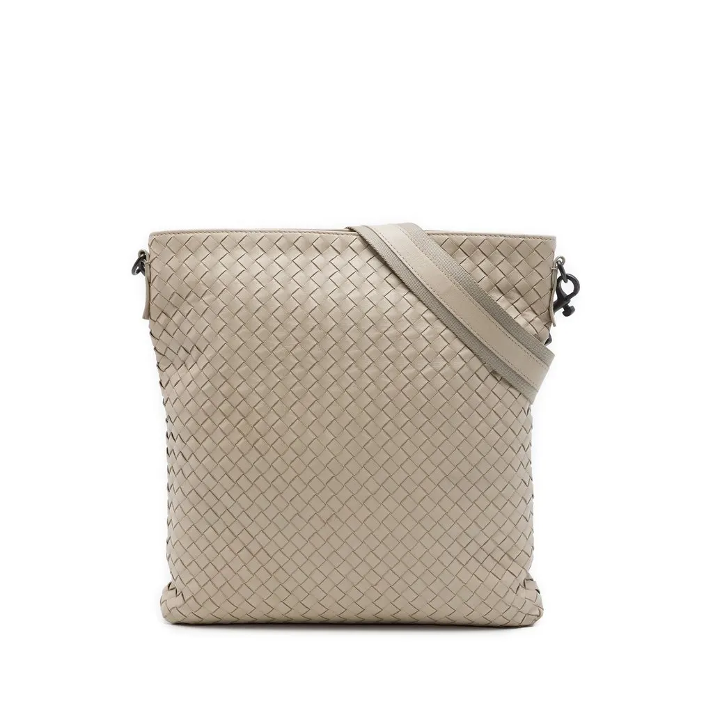 Bottega Veneta Nappa Intrecciato VN Crossbody Brown Leather Good - Front View