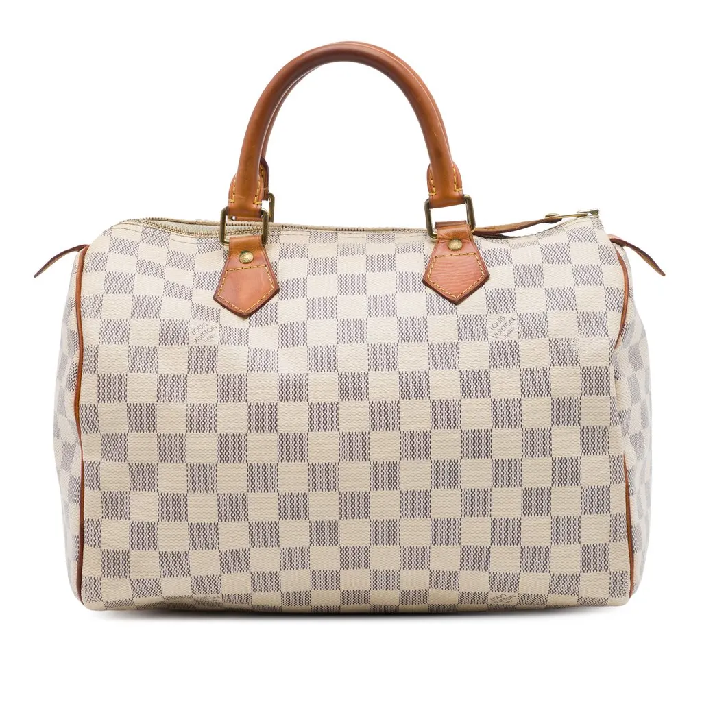 Louis Vuitton Damier Azur Speedy 30 White Canvas Very good - Front View