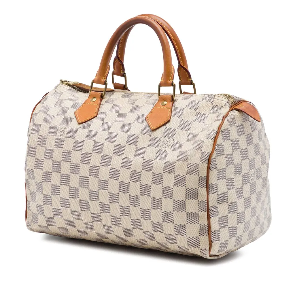 Louis Vuitton Damier Azur Speedy 30 White Canvas Very good - Back View