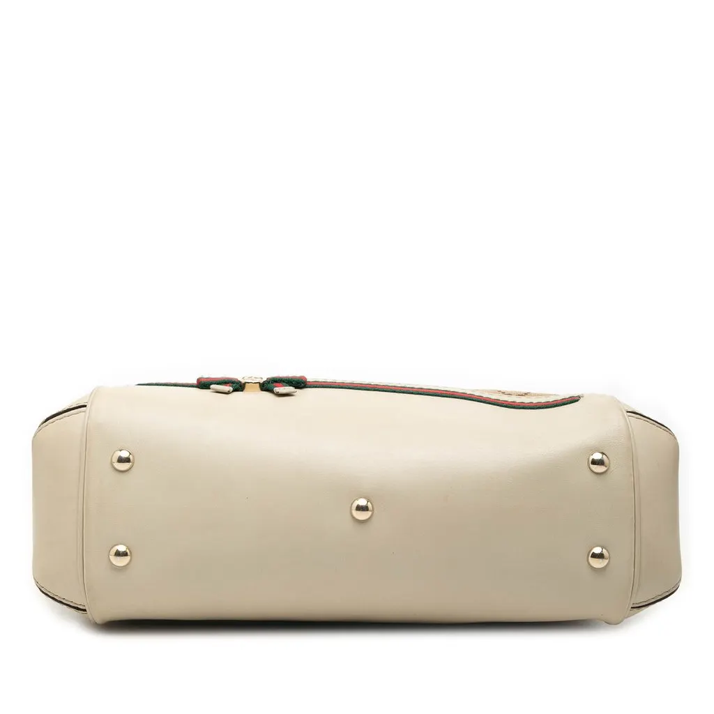 Gucci GG Canvas Web Mayfair Satchel Beige Very good - Inside View
