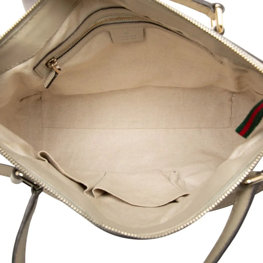 Gucci GG Canvas Web Mayfair Satchel Beige Very good - Model View