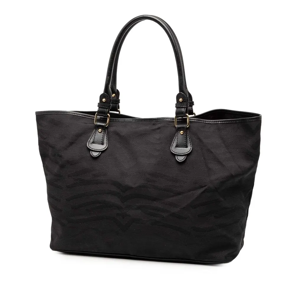 Fendi Canvas Tiger Print Tote Black Very good - Back View