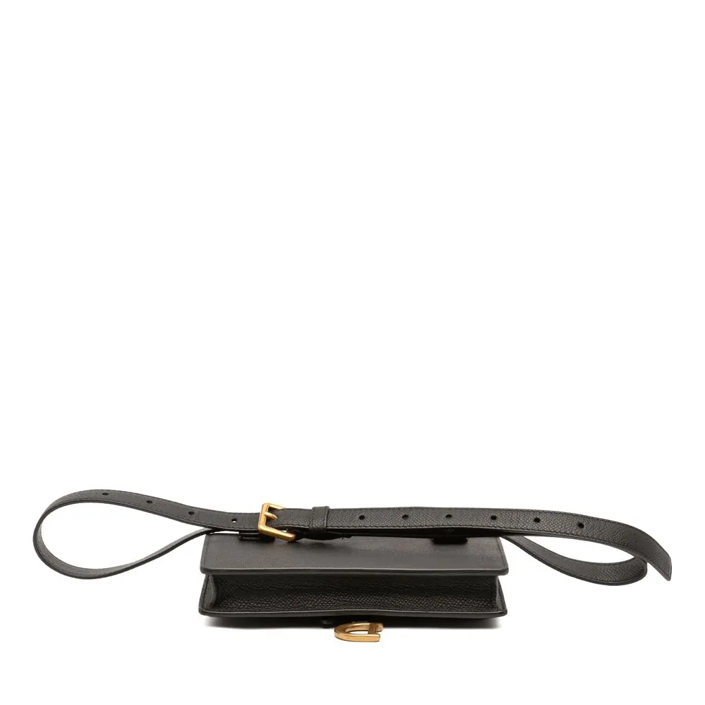 Dior Grained Calfskin Saddle Belt Pouch Black Leather Very good - Inside View