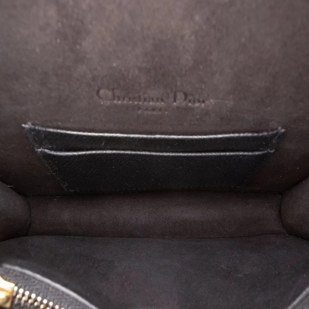 Dior Grained Calfskin Saddle Belt Pouch Black Leather Very good - Model View