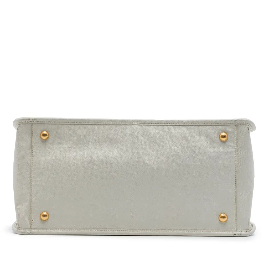 Prada Saffiano Lux Double Zip Satchel White Leather Very good - Inside View